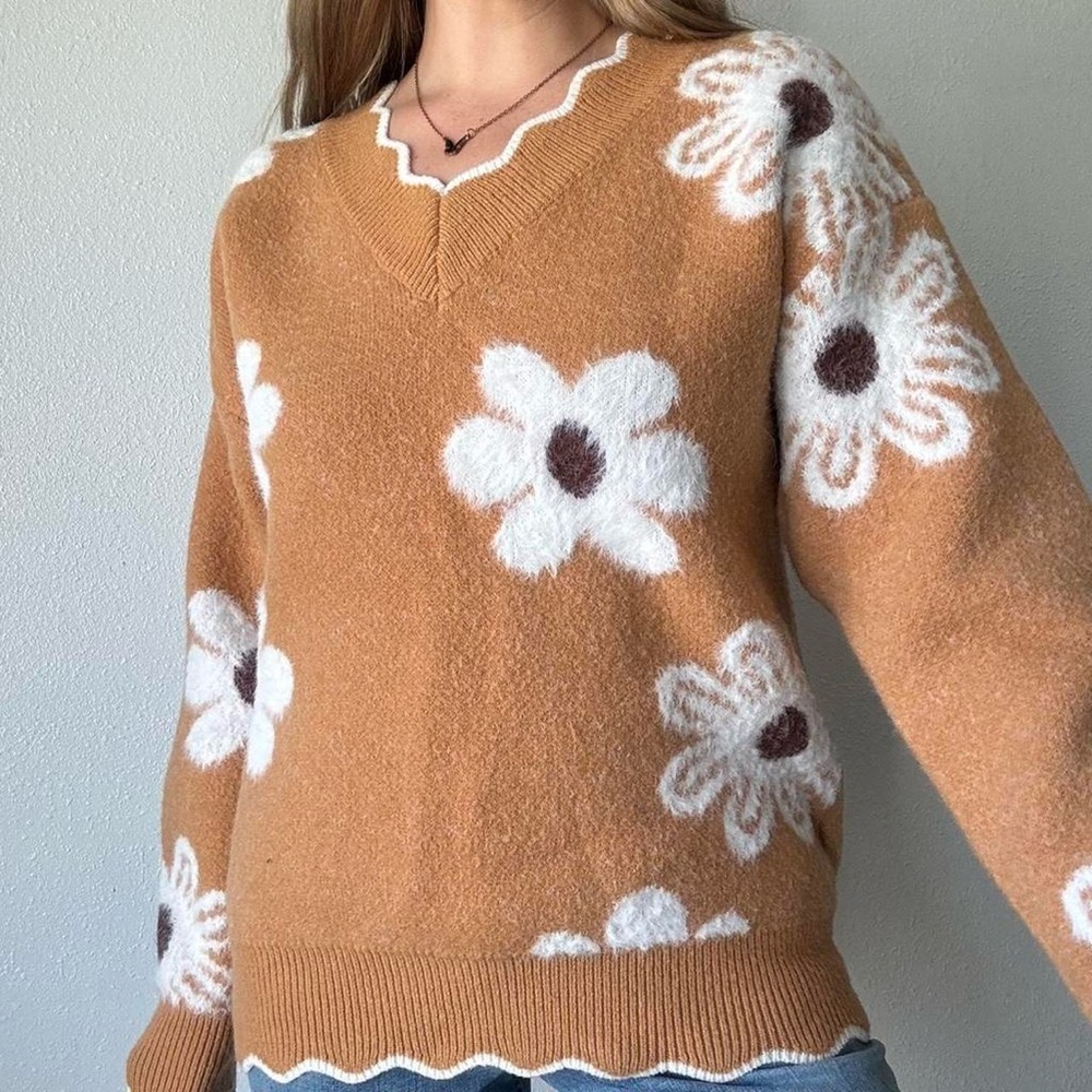 Ultra soft floral sweater